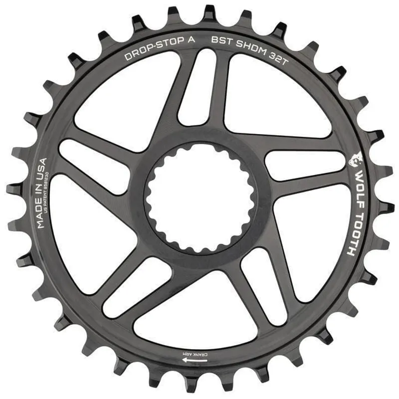 Wolf Tooth Direct Mount Shimano Cranks Chainrings in Black