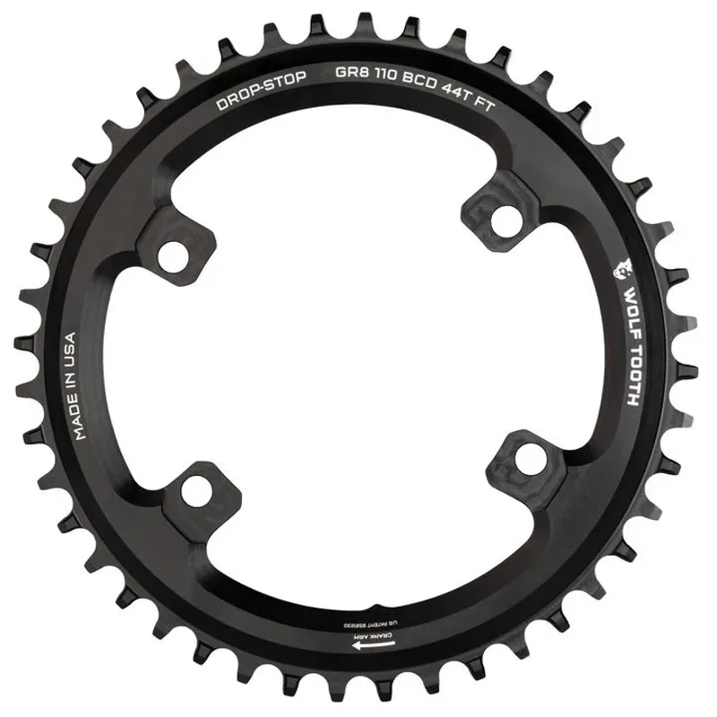 Wolf Tooth 110 BCD Shimano GRX 4 Bolt Chainring in Black