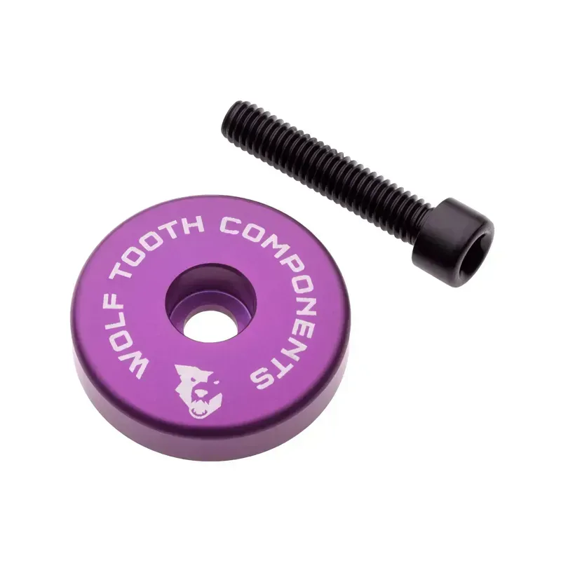 Wolf Tooth Ultralight 5mm Stem Cap w/Integrated Spacer in Ultraviolet Purple