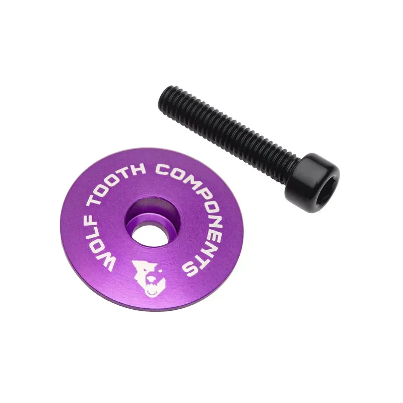 Wolf Tooth Ultralight Stem Cap and Bolt in Ultraviolet Purple