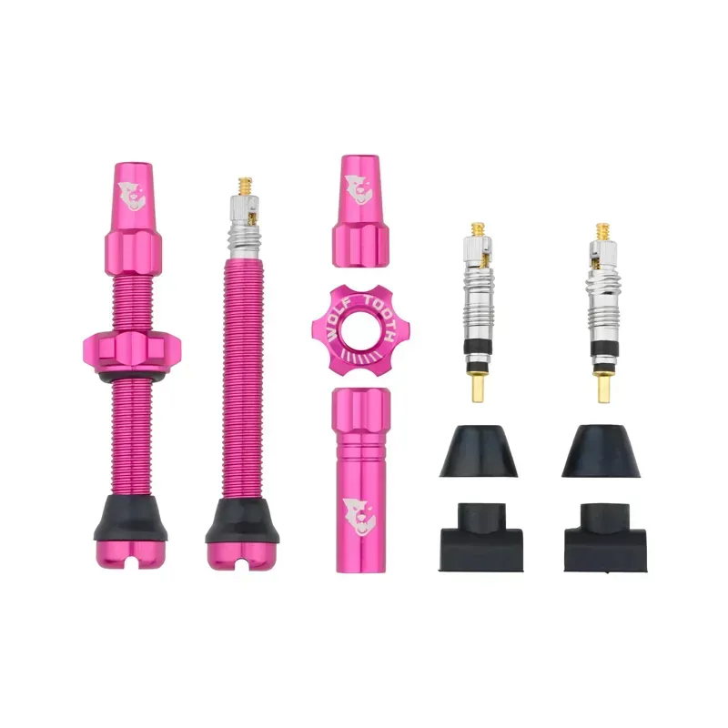 Wolf Tooth Tubeless 44mm Valve Stem Kit in Pink