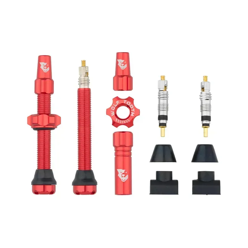 Wolf Tooth Tubeless 44mm Valve Stem Kit in Red
