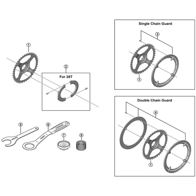 Shimano Ebike FCE6100 44T Single Chain Ring Cover Black 44 teeth-2