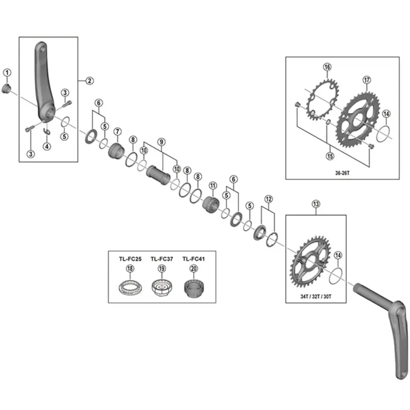 Shimano  FC-M7100 left hand crank arm unit-1