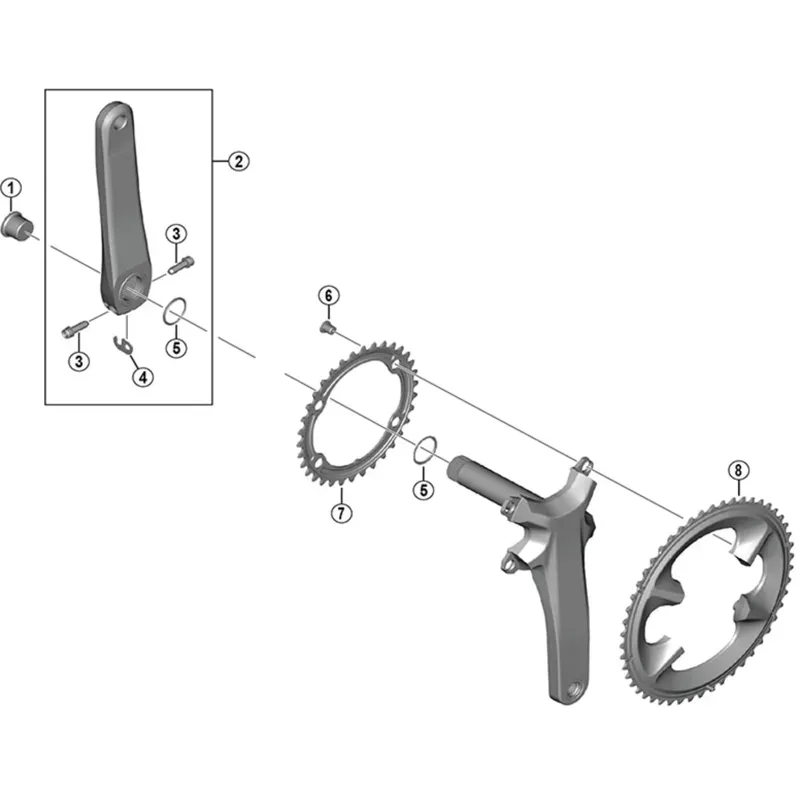 Shimano FCR7100 LH Crank Arm Unit 172. 5mm Black 172.5 mm-1