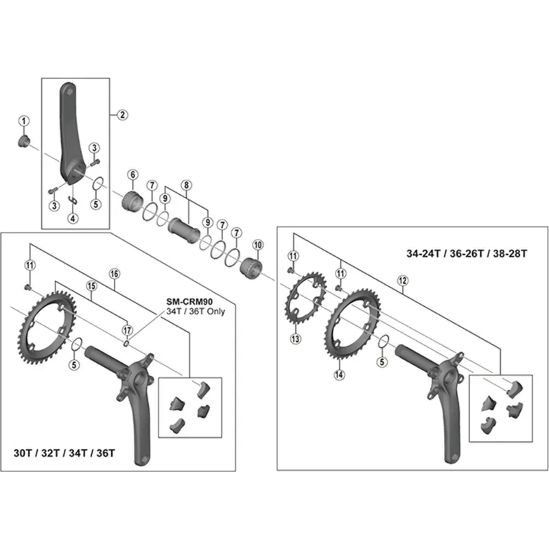 Shimano FCM9000 Chainring Parts Dbl Pk4 Black -1