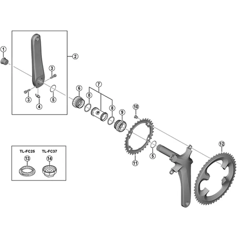 Shimano 105 FC-R7000 left hand crank arm unit-1