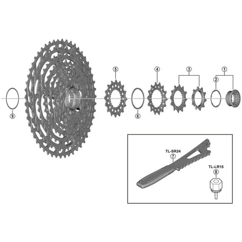 Shimano  CSM9100 Sprocket 14T Silver 14 teeth-1