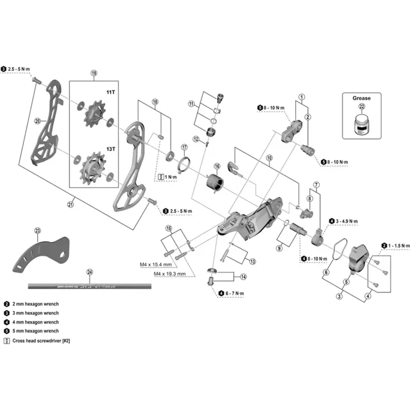 Shimano RDR8000 B-Axle 2 For Direct Mount Silver one size