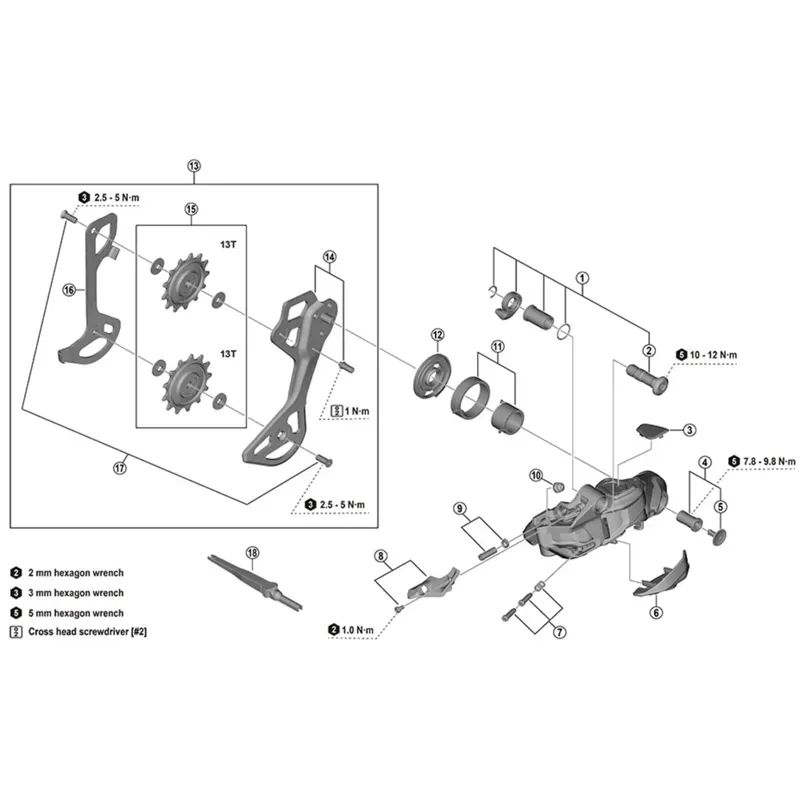 Shimano Jockey Wheels RDM8250 Pulley Set Black