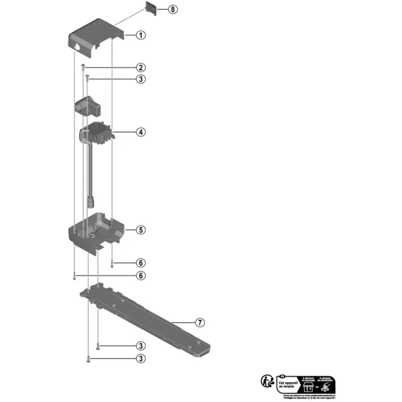 Shimano Ebike BME6000 Battery Rail Black-2