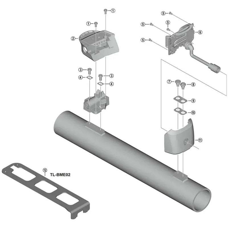 Shimano BM-E8010 Upper Case Assembly 600 Black 600 mm-1